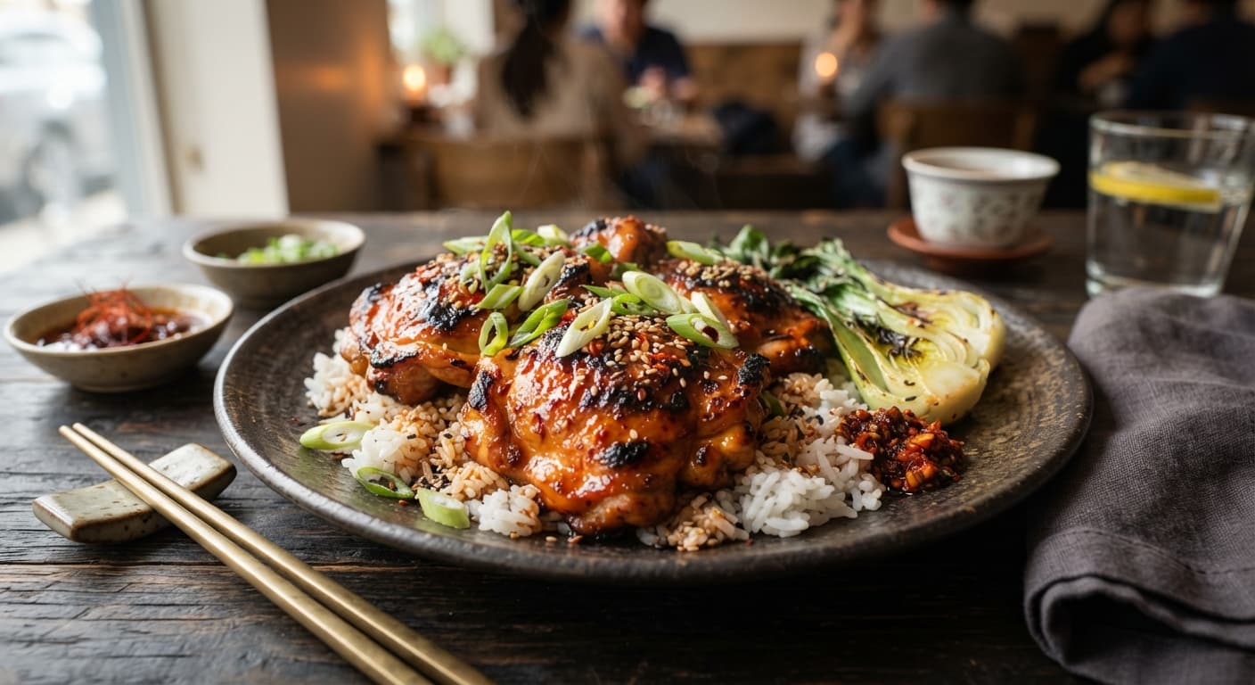 Spicy Char Siu‑Glazed Chicken Thighs