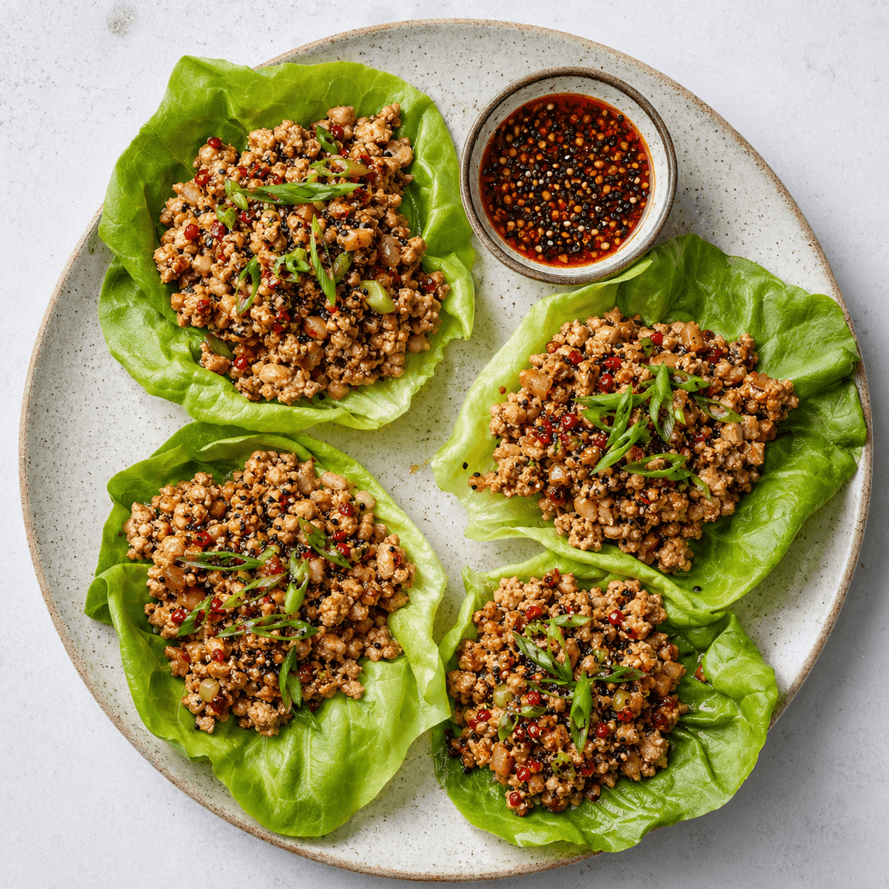 Spicy Poppy-Seed Chicken Lettuce Wraps