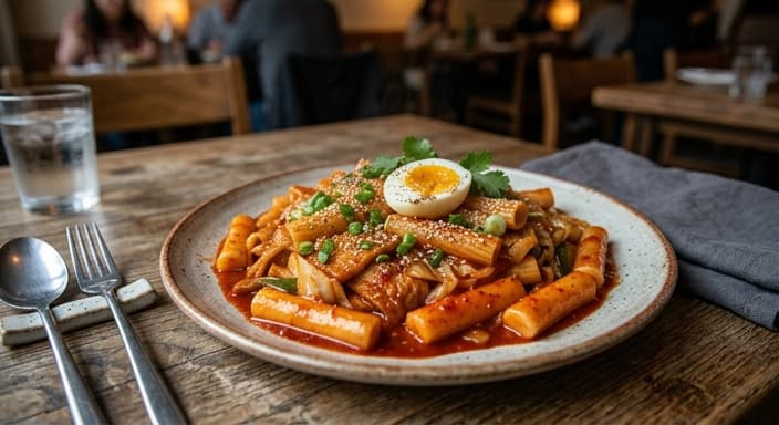 Spicy Tteokbokki-Style Rice Cake Pasta