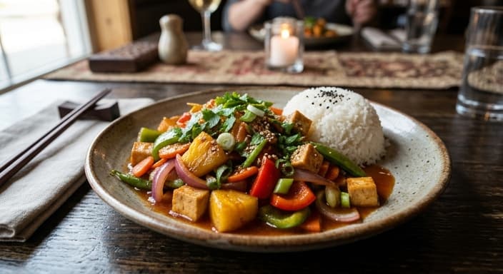 Sweet and Sour Vegetarian Pineapple Stir-Fry