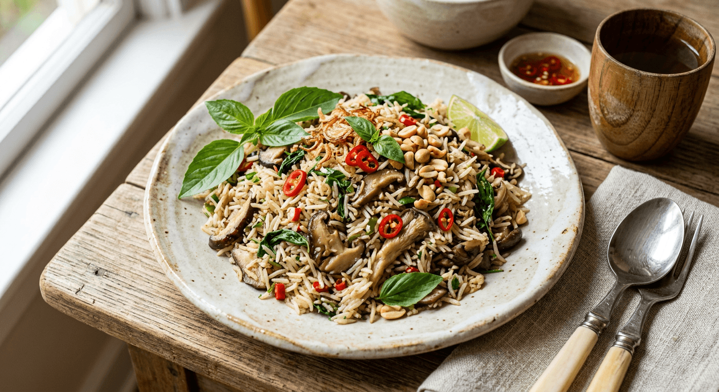 Thai Basil Mushroom Pulao