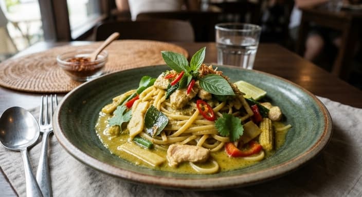 Thai Green Curry Chicken Pasta