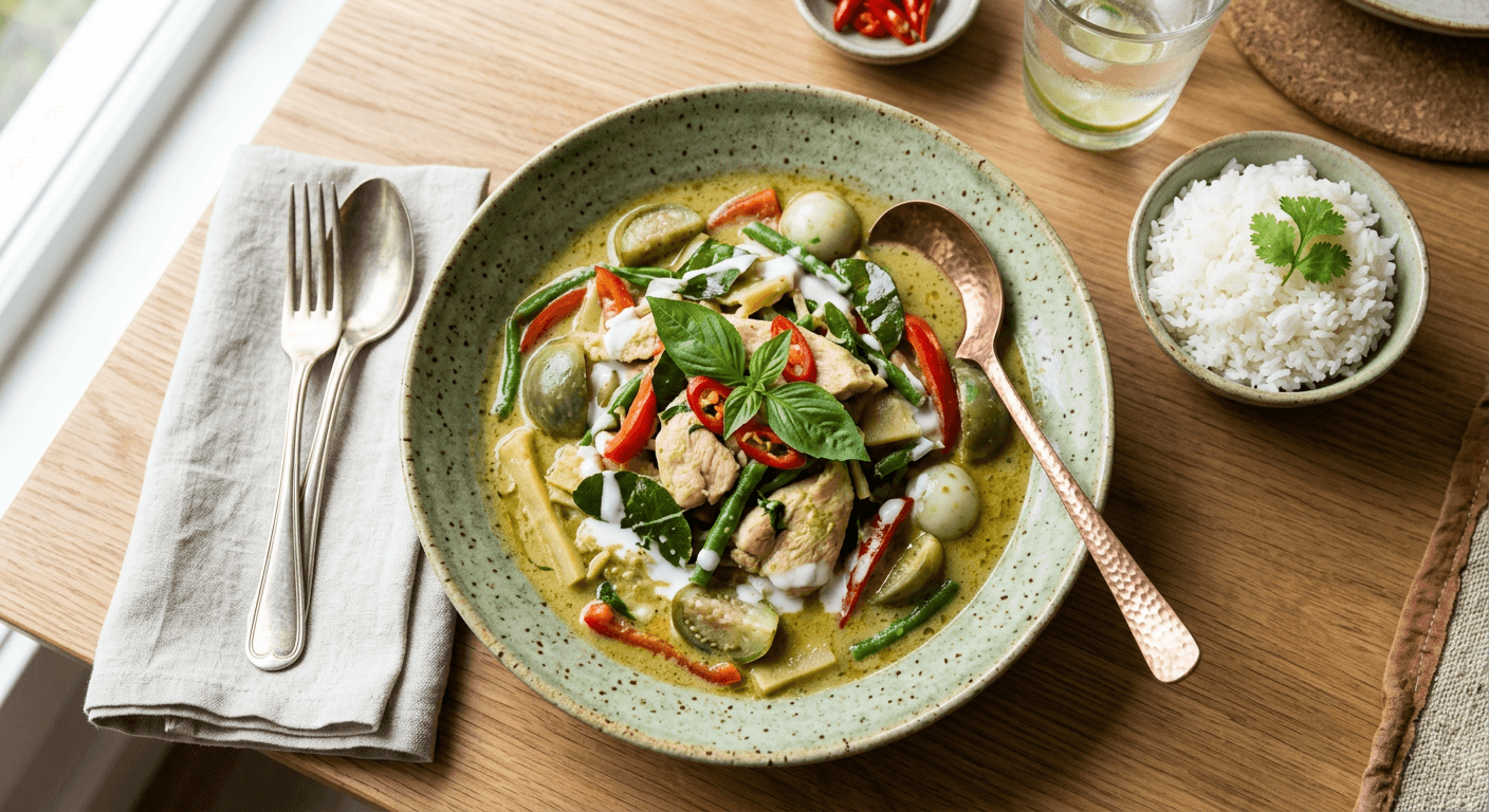 Thai Green Curry With Chicken And Vegetables