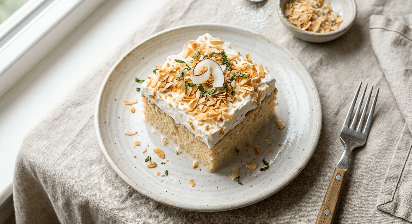 Toasted Coconut Tres Leches Cake