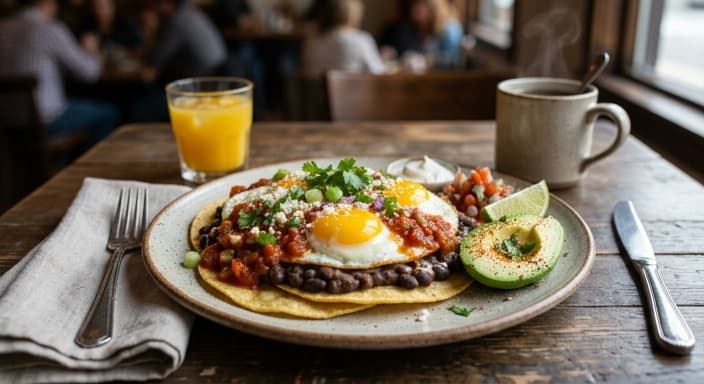Vegetarian Breakfast Huevos Rancheros