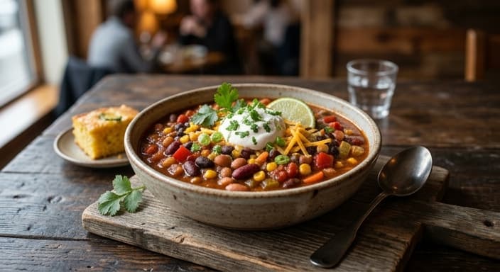 Vegetarian Chili with Beans and Corn