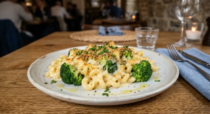 Vegetarian Mac and Cheese with Broccoli