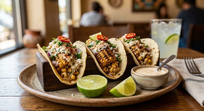 Vegetarian Mexican Street Corn (Elote) Tacos
