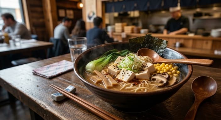 Vegetarian Miso Ramen with Silken Tofu