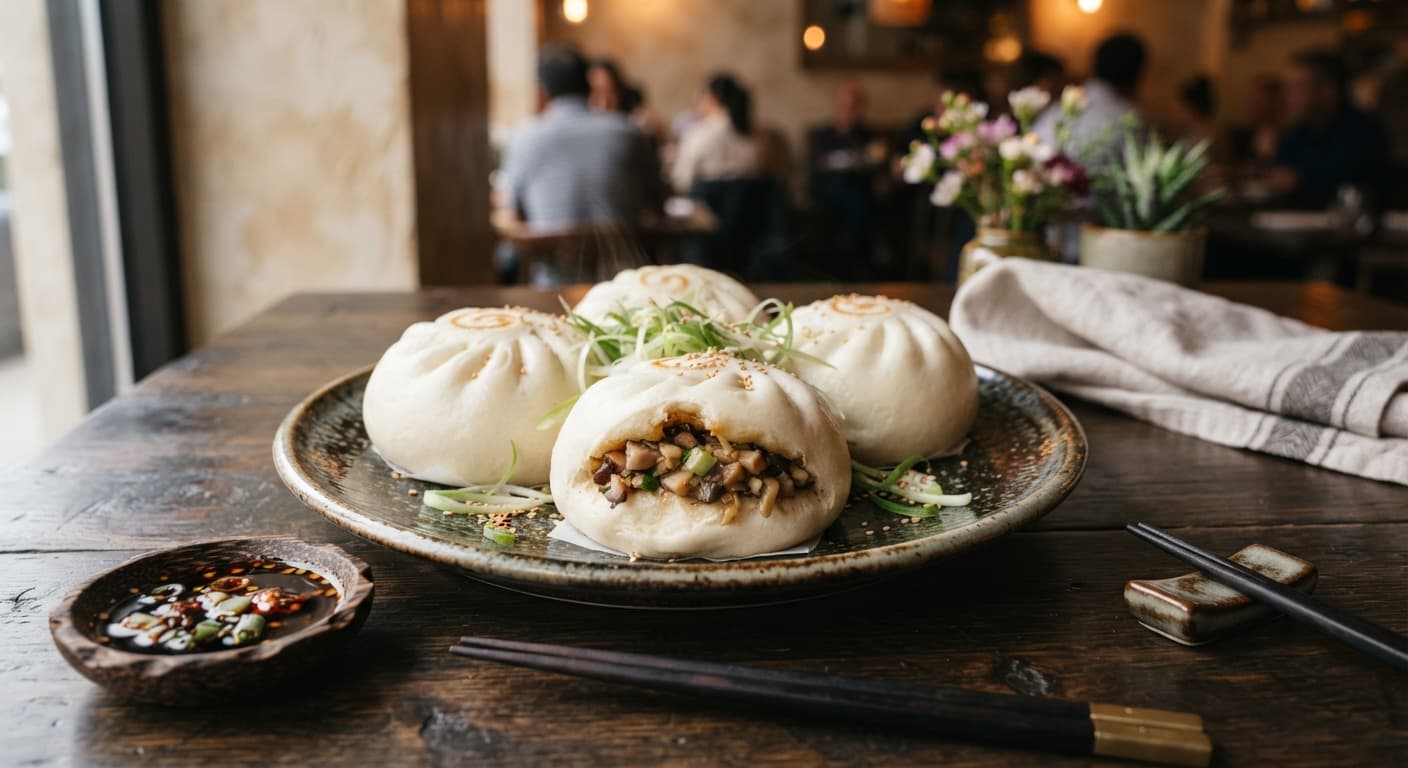 Vegetarian Mushroom & Scallion Pau