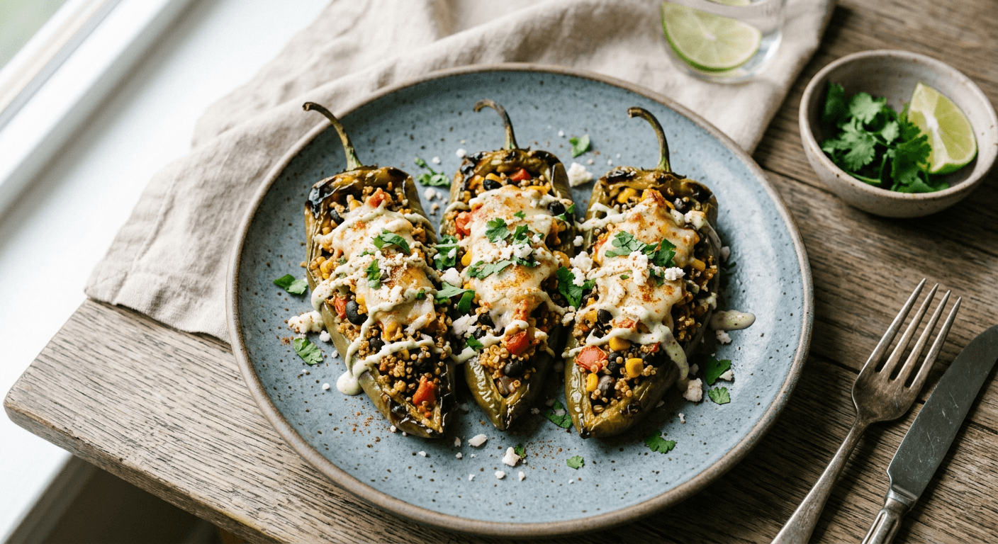 Vegetarian Stuffed Anaheim Peppers