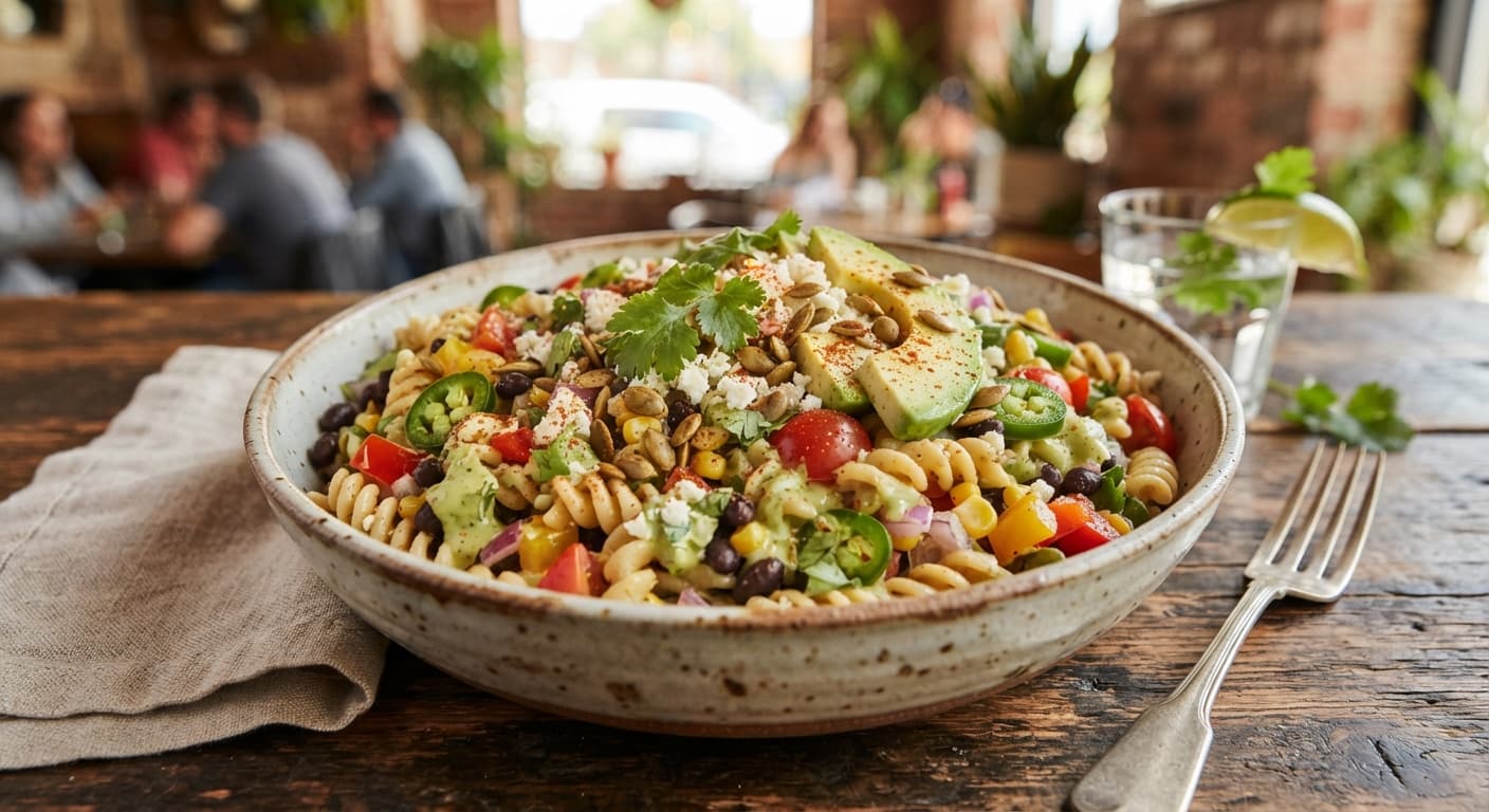 Vegetarian Tex‑Mex Pasta Salad